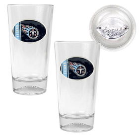 Tennessee Titans NFL 2pc Pint Ale Glass Set with Football Bottom - Oval Logotennessee 