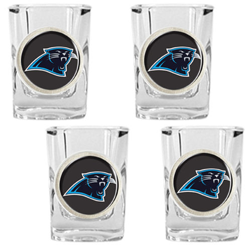 Carolina Panthers NFL 4pc Square Shot Glass Set