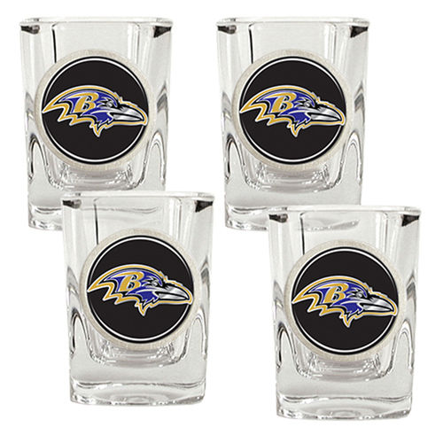 Baltimore Ravens NFL 4pc Square Shot Glass Set