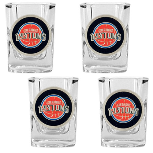 Detroit Pistons NBA 4pc Square Shot Glass Setdetroit 