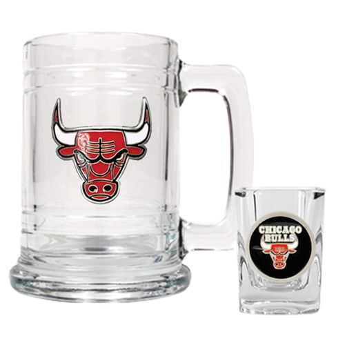 Chicago Bulls NBA Boilermaker Set - Primary Logo