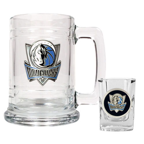 Dallas Mavericks NBA Boilermaker Set - Primary Logo