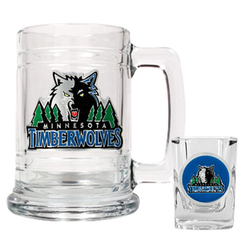 Minnesota Timberwolves NBA Boilermaker Set - Primary Logo