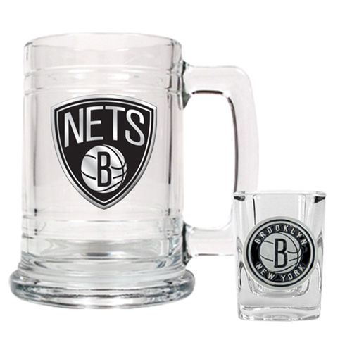 New Jersey Nets NBA Boilermaker Set - Primary Logo