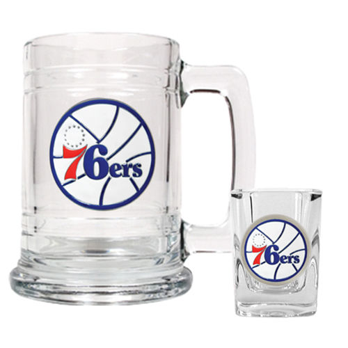 Philadelphia 76ers NBA Boilermaker Set - Primary Logophiladelphia 