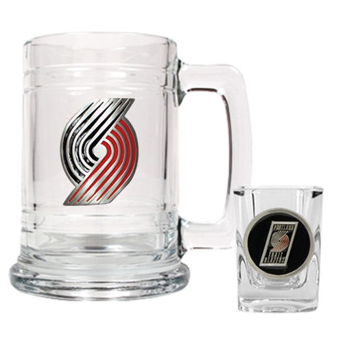 Portland Trail Blazers NBA Boilermaker Set - Primary Logoportland 