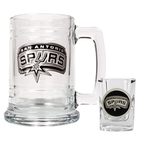 San Antonio Spurs NBA Boilermaker Set - Primary Logo