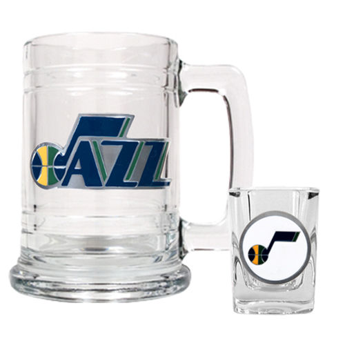 Utah Jazz NBA Boilermaker Set - Primary Logoutah 