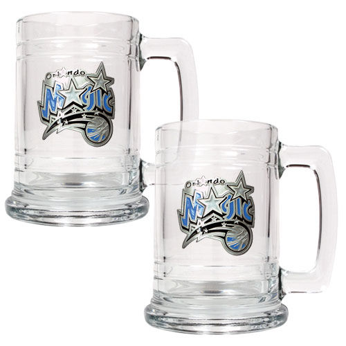 Orlando Magic NBA 2pc 15oz Glass Tankard Set - Primary Logo