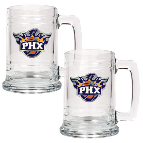 Phoenix Suns NBA 2pc 15oz Glass Tankard Set - Primary Logophoenix 