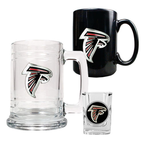 Atlanta Falcons NFL 15oz Tankard, 15oz Ceramic Mug & 2oz Shot Glass Set - Primary Logo