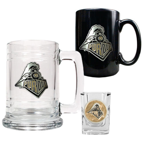 Purdue Boilermakers NCAA 15oz Tankard, 15oz Ceramic Mug & 2oz Shot Glass Set - Primary Logopurdue 