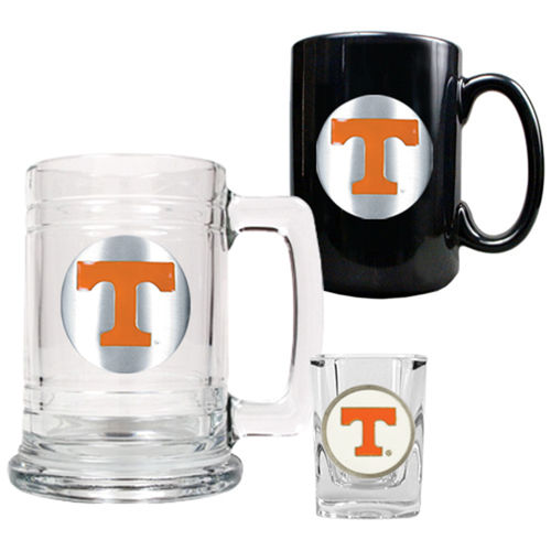 Tennessee Volunteers NCAA 15oz Tankard, 15oz Ceramic Mug & 2oz Shot Glass Set - Primary Logotennessee 
