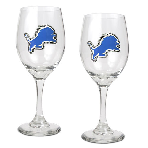 Detroit Lions NFL 2pc Wine Glass Set - Primary Logodetroit 