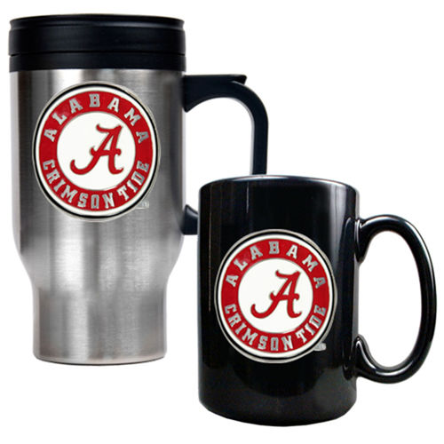 Alabama Crimson Tide NCAA Stainless Travel Mug And Ceramic Mug Setalabama 