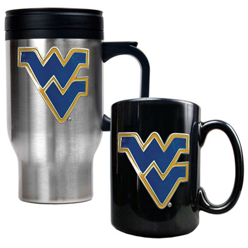 West Virginia Mountaineers NCAA Stainless Travel Mug And Ceramic Mug Setwest 