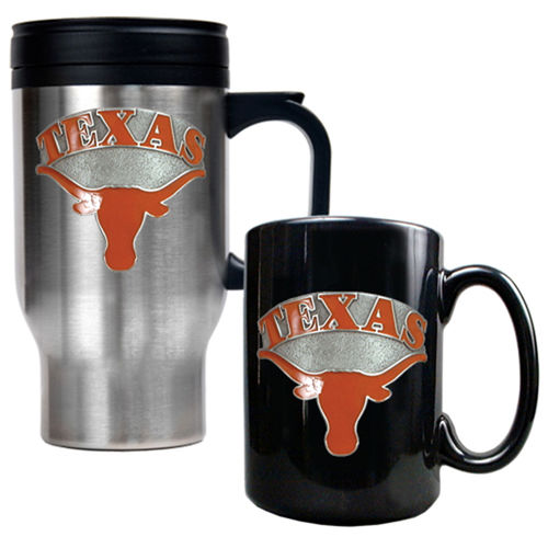 Texas Longhorns NCAA Stainless Travel Mug And Ceramic Mug Settexas 