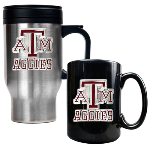 Texas A&M Aggies NCAA Stainless Travel Mug And Ceramic Mug Settexas 