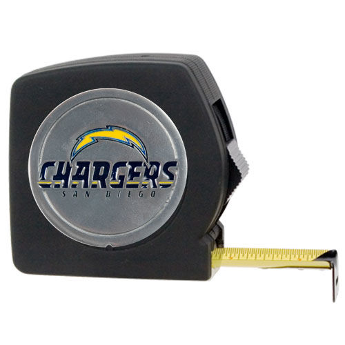 San Diego Chargers NFL 25' Black Tape Measuresan 