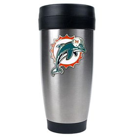 Miami Dolphins NFL 16oz Stainless Steel Travel Tumbler - Primary Logomiami 