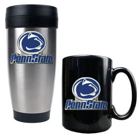 Penn State Nittany Lions NCAA Stainless Travel Tumbler And Ceramic Mug Setpenn 