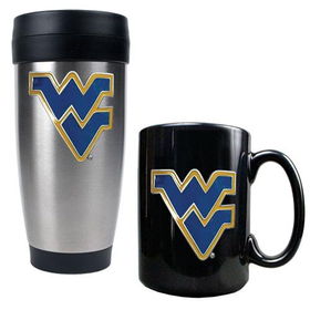 West Virginia Mountaineers NCAA Stainless Travel Tumbler And Ceramic Mug Setwest 