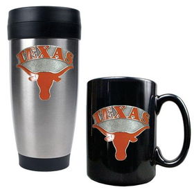 Texas Longhorns NCAA Stainless Travel Tumbler And Ceramic Mug Settexas 