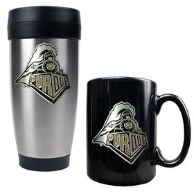 Purdue Boilermakers NCAA Stainless Travel Tumbler And Ceramic Mug Setpurdue 