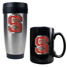 North Carolina State Wolfpack NCAA Stainless Travel Tumbler And Ceramic Mug Setnorth 