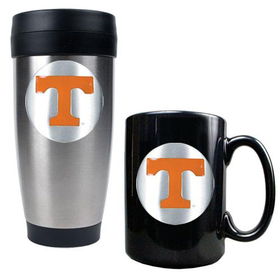 Tennessee Volunteers NCAA Stainless Travel Tumbler And Ceramic Mug Settennessee 