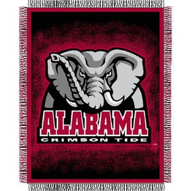 Alabama Crimson Tide NCAA Triple Woven Jacquard Throw (019 Focus) (48x60")"alabama 