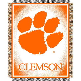 Clemson Tigers NCAA Triple Woven Jacquard Throw (019 Focus) (48x60")"clemson 