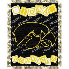Iowa Hawkeyes NCAA Triple Woven Jacquard Throw (044 Series) (36x46")"iowa 
