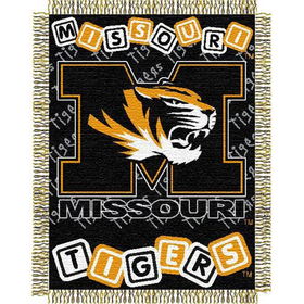 Missouri Tigers NCAA Triple Woven Jacquard Throw (044 Series) (36x46")"missouri 