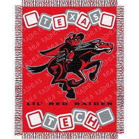 Texas Tech Red Raiders NCAA Triple Woven Jacquard Throw (044 Series) (36x46")"texas 