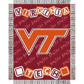 Virginia Tech Hokies NCAA Triple Woven Jacquard Throw (044 Series) (36x46")"virginia 