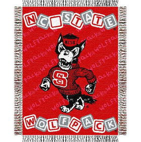 North Carolina State Wolfpack NCAA Triple Woven Jacquard Throw (044 Series) (36x46")"north 