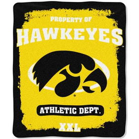 Iowa Hawkeyes NCAA Property of" Micro Raschel Blanket (50"x60")"iowa 