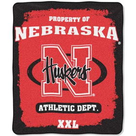 Nebraska Cornhuskers NCAA Property of" Micro Raschel Blanket (50"x60")"nebraska 