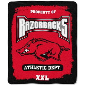 Arkansas Razorbacks NCAA Property of" Micro Raschel Blanket (50"x60")"arkansas 