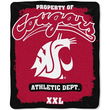 Washington State Cougars NCAA Property of" Micro Raschel Blanket (50"x60")"