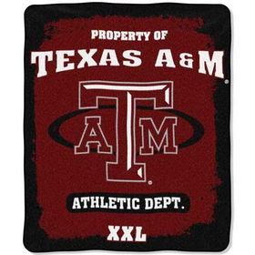 Texas A&M Aggies NCAA Property of" Micro Raschel Blanket (50"x60")"texas 