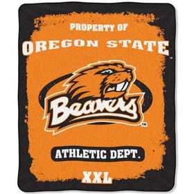 Oregon State Beavers NCAA Property of" Micro Raschel Blanket (50"x60")"oregon 