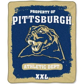 Pittsburgh Panthers NCAA Property of" Micro Raschel Blanket (50"x60")"pittsburgh 