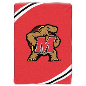 Maryland Terps NCAA Royal Plush Raschel Blanket (Force Series) (60x80")"maryland 
