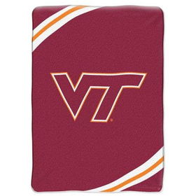 Virginia Tech Hokies NCAA Royal Plush Raschel Blanket (Force Series) (60x80)virginia 