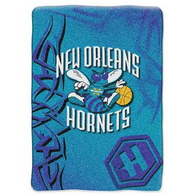 New Orleans Hornets NBA Royal Plush Raschel Blanket (Fierce Series) (60x80")"orleans 