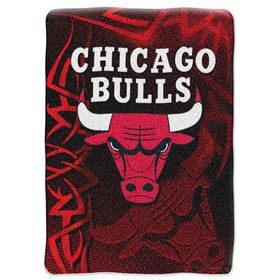 Chicago Bulls NBA Royal Plush Raschel Blanket (Fierce Series) (60x80")"chicago 