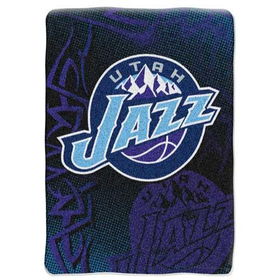 Utah Jazz NBA Royal Plush Raschel Blanket (Fierce Series) (60x80")"utah 