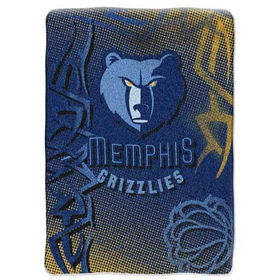 Memphis Grizzlies NBA Royal Plush Raschel Blanket (Fierce Series) (60x80")"memphis 